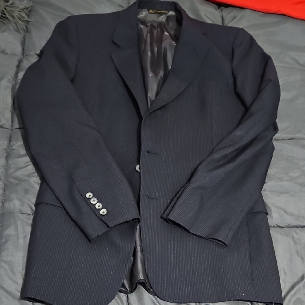 Authentic Christian Dior Paris Men's Black Pinstripe Blazer Sports Coat Jacket